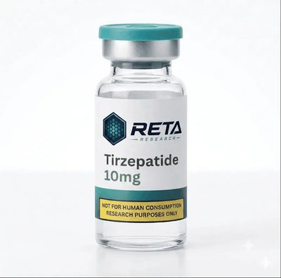 Tirzepatide 10mg research peptide vial - Reta Research